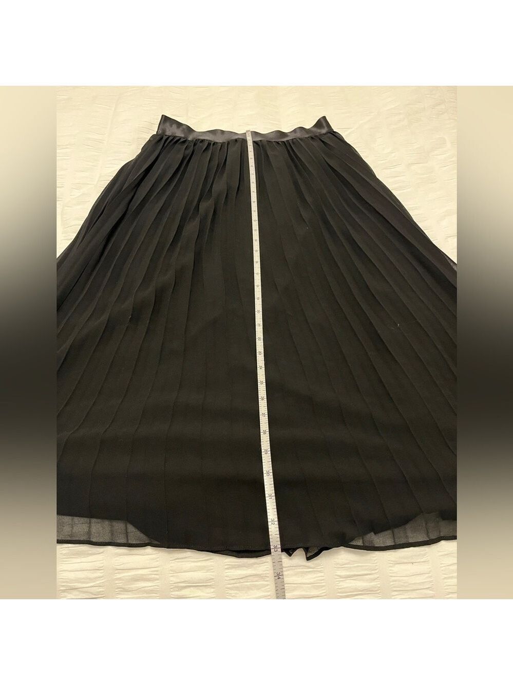 TWIK by Simons Pull On Pleated Lined Maxi Skirt Lightweight Flowy Voile Sheer - Picture 14 of 17